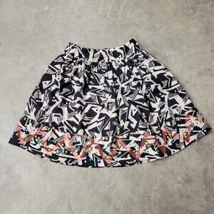 Anthropologie Odille Women's Skirt Size 2 Multi Color Beaded Hem Pockets Lined